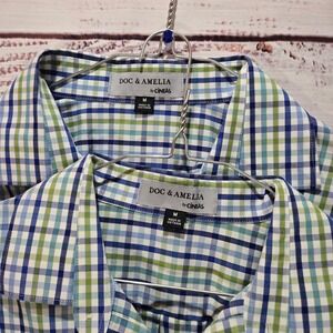 Bundle Two Casual Plaid Button Down Shirt Men‎ Medium Long Sleeve